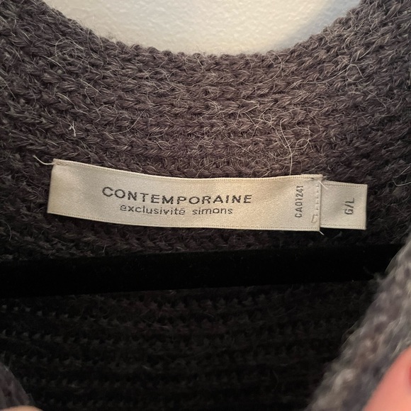 NWOT Large Simons Alpaca Wool Blend Grey Knitted Tunic/Top - Picture 4 of 5